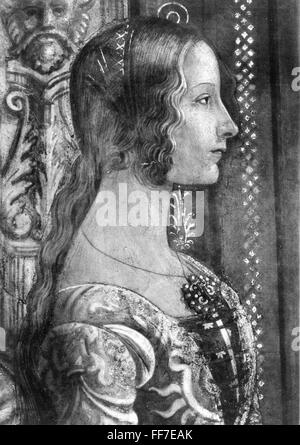 Moyen âge, gens, style de cheveux d'une jeune femme, peinture par Domenico Ghirlandaio (1449 - 1494), 'Ludovica Tornabuoni', détail, 15ème siècle, droits additionnels-Clearences-non disponible Banque D'Images