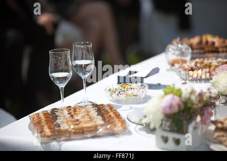 Décoration d'une table de mariage, à l'extérieur de Perse Banque D'Images