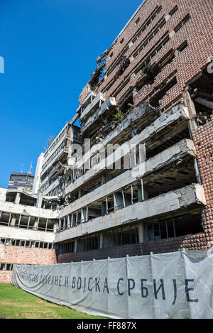 Bâtiment gouvernemental du ministère de la défense yougoslave à Nemanjina Street, Belgrade, Serbie, détruit en 1999 pendant les bombardements de l'OTAN Banque D'Images