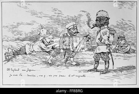 Caricature de Georges Ferdinand Bigot (1860-1927) La Vieille Angleterre dans l'Extrême-Orient. 1895. Banque D'Images