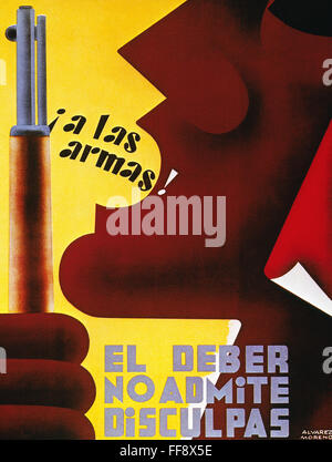 Affiche De Propagande Communiste Guerre Civile Espagnole 1930s - Print A3/A2/A1, Neuve