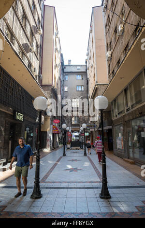 Nikola Spasic au passage de Knez Mihailova (Prince Michael) Rue de Belgrade, Serbie Banque D'Images