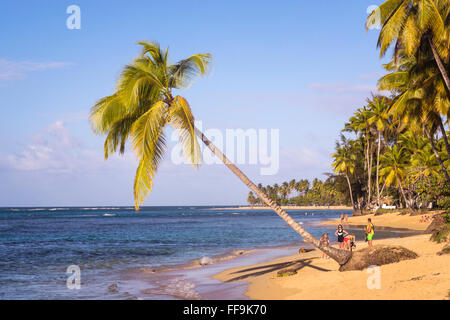 La plage de Las Terrenas, République Dominicaine Banque D'Images