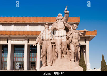 La sculpture à la place Tiananmen Banque D'Images