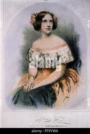 JENNY LIND (1820-1887). NSwedish chanteuse soprano /. Lithographie, American, 1850. Banque D'Images