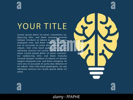 L'infographie avec ampoule et cerveau en tant que modèle pour les sujets e-learning, l'apprentissage machine, design thinking, analyse d'affaires Illustration de Vecteur