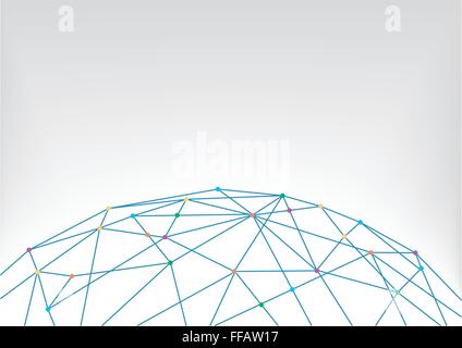 Carte du monde avec l'arrière-plan vecteur polygones et connectique Illustration de Vecteur