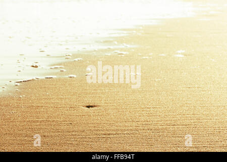 De près de l'onde douce et de sable à la plage Banque D'Images