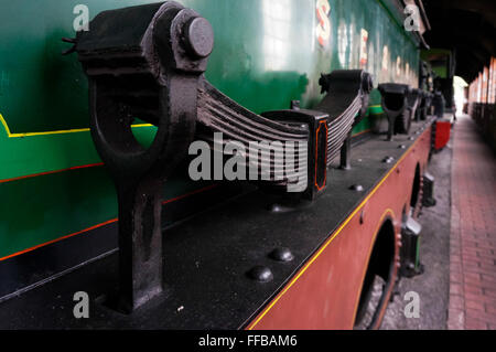 Système de suspension du train à vapeur vieux Banque D'Images