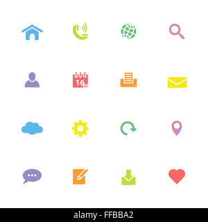 [JPEG] télévision simple coloré icon set 1 Banque D'Images