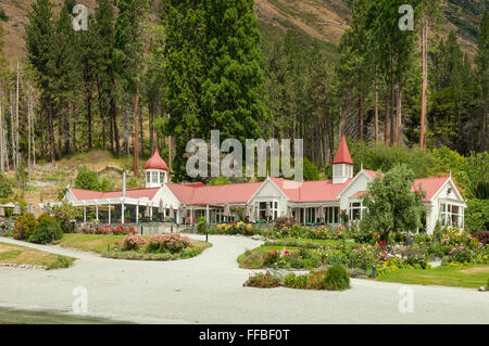 Station de Walter Peak, le lac Wakatipu, Central Otago, Nouvelle-Zélande Banque D'Images