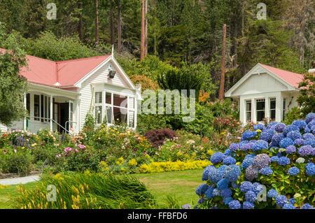 Station de Walter Peak, le lac Wakatipu, Central Otago, Nouvelle-Zélande Banque D'Images