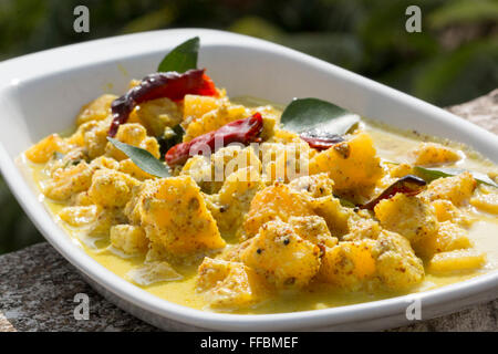 Sasam Ananas est un plat de Goa en morceaux d'ananas qui sont cuits avec de la noix de coco et la pâte de moutarde. C'est un plat unique qui Banque D'Images