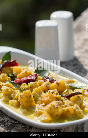 Sasam Ananas est un plat de Goa en morceaux d'ananas qui sont cuits avec de la noix de coco et la pâte de moutarde. C'est un plat unique qui Banque D'Images