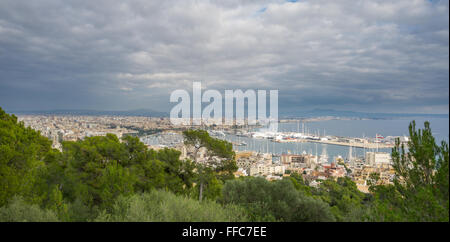 Palma, Majorque, Espagne. Château de Bellver de Shot Banque D'Images