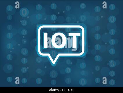 Vecteur de l'ITO L'arrière-plan. Internet des objets avec le logo et concept d'information binaire. Illustration de Vecteur
