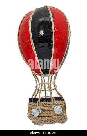 Ballon à air chaud, décoratif isolé sur fond blanc Banque D'Images