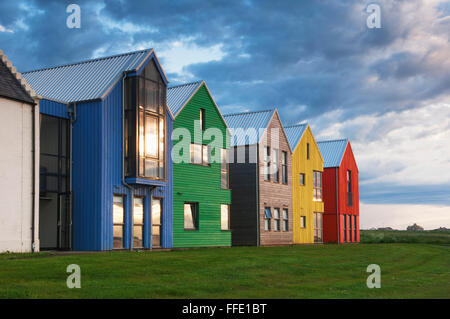 Maisons colorées à John O'Groats - Caithness, en Écosse. Banque D'Images