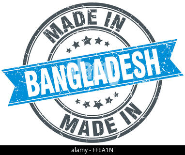 Fait en Bangladesh ronde bleu vintage stamp Banque D'Images