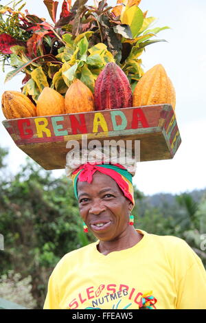 Caraïbes femme vendant des épices. Banque D'Images