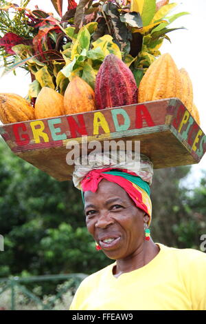 Caraïbes femme vendant des épices. Banque D'Images