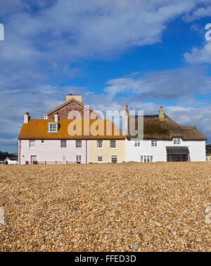 Dorset West Bay cottages Chesil Beach sur la côte jurassique Banque D'Images