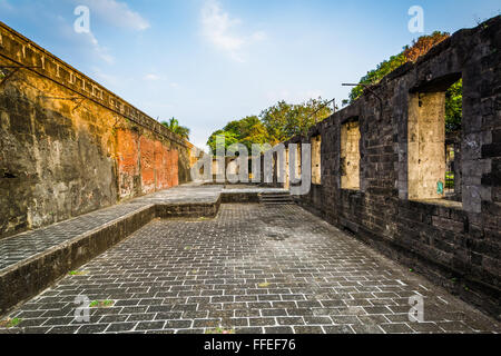 Les murs historiques de Fort Santiago, dans Intramuros, Manille, Philippines. Banque D'Images