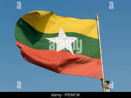 Drapeau national de l'Union du Myanmar (Birmanie) Banque D'Images