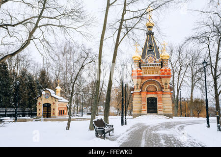 Chapelle-tombeau de Paskevich (années 1870-1889) à Gomel, au Bélarus. La saison d'hiver Banque D'Images