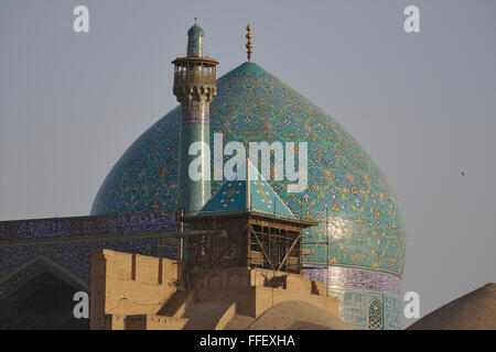 Coupole de la mosquée d'Imam Shah (mosquée) à Isfahan, Iran Banque D'Images