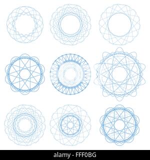 Ensemble d'Ornements cercle bleu Illustration de Vecteur