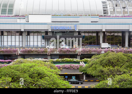 Le Terminal 1 de l'aéroport Changi de Singapour, Banque D'Images