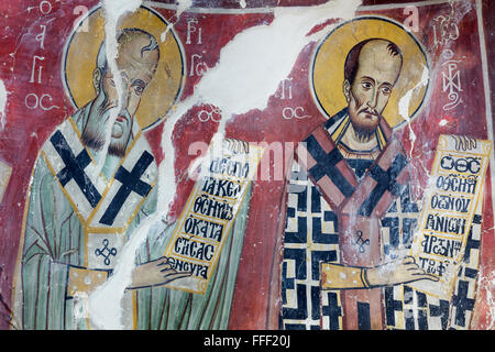 Fresque du 13e siècle, église de Panagia tou Moutoulla, Moutoullas, Chypre Banque D'Images