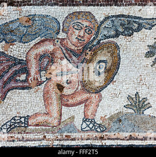 Mosaïque en maison de Theseus (4e siècle), Paphos, Chypre Banque D'Images