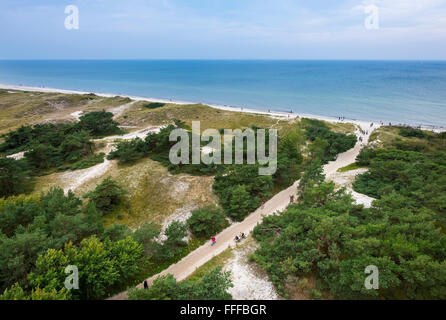 Dunes, côte de la mer Baltique, Darßer Ort près de Prerow, vue du phare, Darß, Fischland-darss-Zingst, Poméranie occidentale Lagoon Banque D'Images