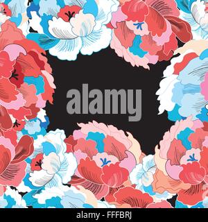 Vintage flowers red Illustration de Vecteur