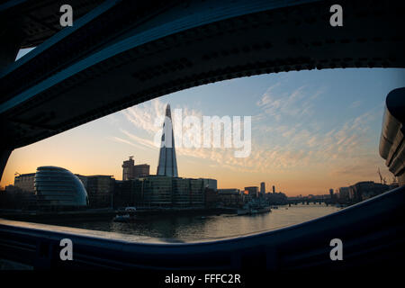 La ville de Londres et le Shard building au coucher du soleil Banque D'Images