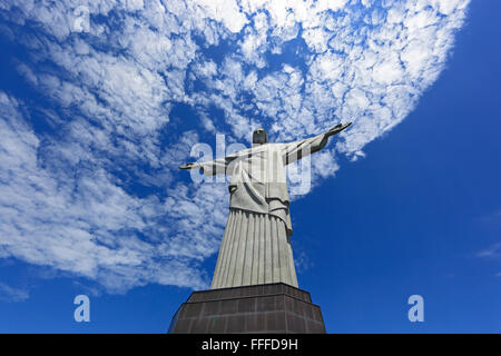 La statue du Christ Rédempteur au sommet du Corcovado, Rio de Janeiro, Brésil Banque D'Images