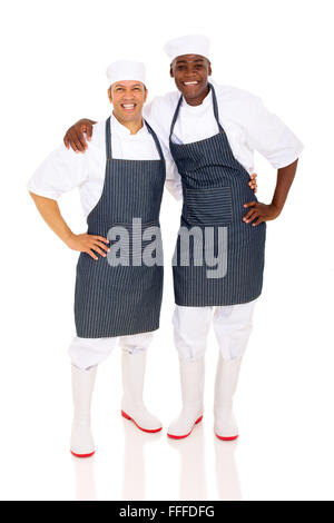 Portrait de chefs multiraciale professionnel isolated on white Banque D'Images