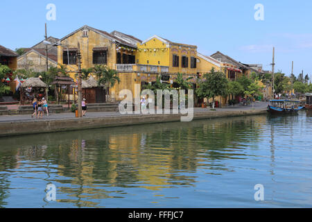 Soir sur la rive, Hoi An, Viet Nam Banque D'Images