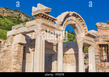 Temple d'Hadrien, ruines d'Ephèse, Selcuk, Izmir, Turquie Province Banque D'Images