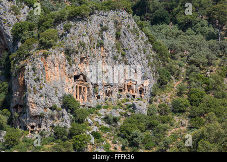 Tombeaux Lyciens, Dalyan, Province de Mugla, Turquie Banque D'Images