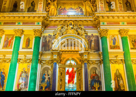 Intérieur de la cathédrale Saint-Isaac, Saint Petersburg, Russie Banque D'Images