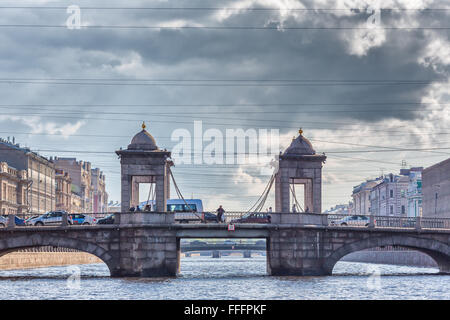 Pont Lomonosov, Saint Petersburg, Russie Banque D'Images