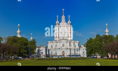 Cathédrale de Smolny, Saint Petersburg, Russie Banque D'Images