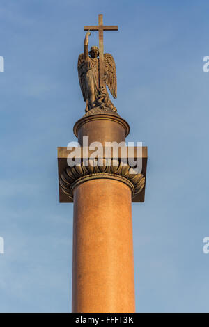 La colonne d'Alexandre, de la Place du Palais, Saint Petersbourg, Russie Banque D'Images