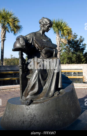 Sculpture Femme deuil Mt. Monument commémoratif de guerre agréable en Caroline du Sud USA Banque D'Images