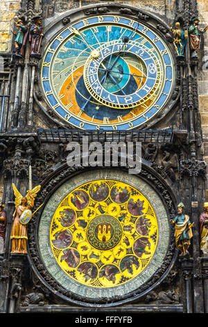 Horloge astronomique de Prague (Orloj) dans la vieille ville de Prague Banque D'Images