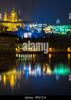 Prague, Vision de nuit. République tchèque Banque D'Images