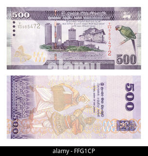 Billets de 500 roupies sri-lankais Banque D'Images